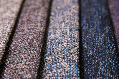 Kumaş mobilya Dekorasyon Tekstil dokuları satırlık örnekleri kümesi. Çok renkli çizgili döşeme. Modu ve lüks bir iç tarzı için sesi. Arka plan