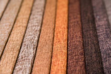 Kumaş mobilya Dekorasyon Tekstil dokuları satırlık örnekleri kümesi. Çok renkli çizgili döşeme. Modu ve lüks bir iç tarzı için sesi. Arka plan