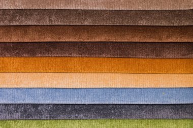 Kumaş mobilya Dekorasyon Tekstil dokuları satırlık örnekleri kümesi. Çok renkli çizgili döşeme. Modu ve lüks bir iç tarzı için sesi. Arka plan