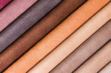 Tekstil dokuları kumaş mobilya dekorasyon hatları örnekleri bir dizi. Çok renkli çizgili döşeme. Lüks bir iç stil için ton. Soyut arka plan