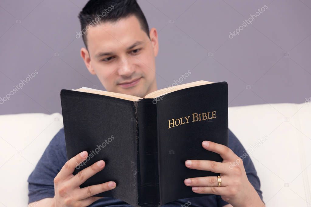 Adult Male Studying the Word of God