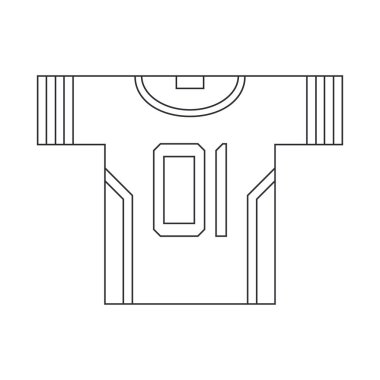 Çizgi vektör simge hokey, rugby, beyzbol forma gömlek ve ceket. Spor ekipmanları başarı sembolü. Spor olayı etkinlik. Üniversite açık eğitim takım oyunu. Retro tarzı resim öğesi.