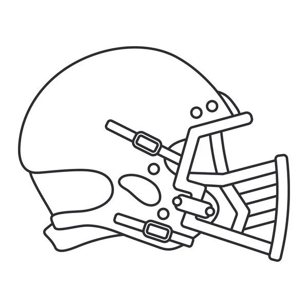 Satır vektör simge hokey, rugby, beyzbol savunma kask. Spor ekipmanları başarı sembolü. Baş koruma. Spor olayı etkinlik. Amerikan futbol takım oyunu. Retro tarzı resim öğesi.