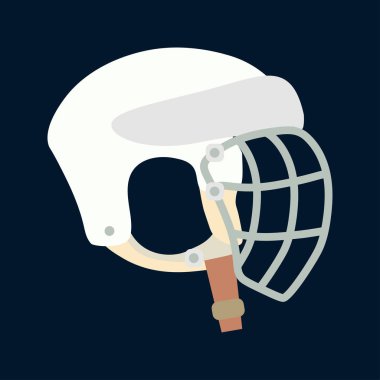 Renk vektör simge hokey, rugby, beyzbol savunma kask. Spor ekipmanları başarı sembolü. Baş koruma. Spor olayı etkinlik. Amerikan futbol takım oyunu. Retro tarzı resim öğesi.