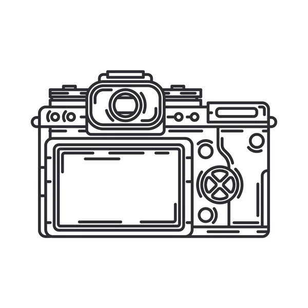 レトロなアナログ フィルム カメラで設定線フラット ベクトル アイコン 写真やアート 35 Mm Photocamera を反射します 漫画のスタイル イラストやデザインの要素 写真レンズ 簡単です モノクロ ストックベクター C Otapunk