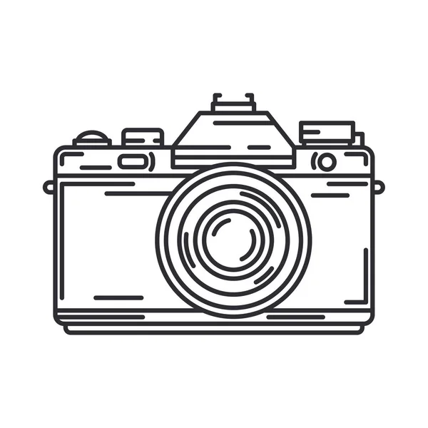 レトロなアナログ フィルム カメラで設定線フラット ベクトル アイコン 写真やアート 35 Mm Photocamera を反射します 漫画のスタイル イラストやデザインの要素 写真レンズ 簡単です モノクロ ストックベクター C Otapunk