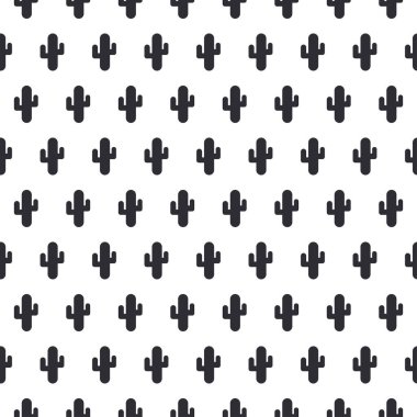 Soyut vektör dikişsiz geometrik desen sembolik basitleştirilmiş kaktüs silueti. Basitleştirilmiş çöl süsü. Arka plan dekorasyonu. Şenlikli doku. Kumaş vektör illüstrasyon, ambalaj hediye kağıdı