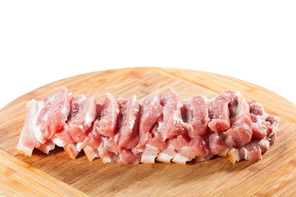 Ein Stück Speck Mit Geschnittenem Fleisch — Stockfoto