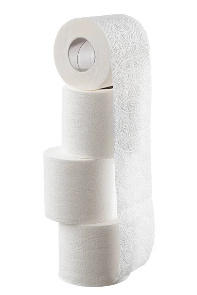 Rolls White Toilet Paper White Background — Stock Photo, Image