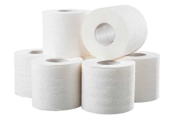 Rollen Weißen Toilettenpapiers Auf Weißem Hintergrund lizenzfreie Stockbilder