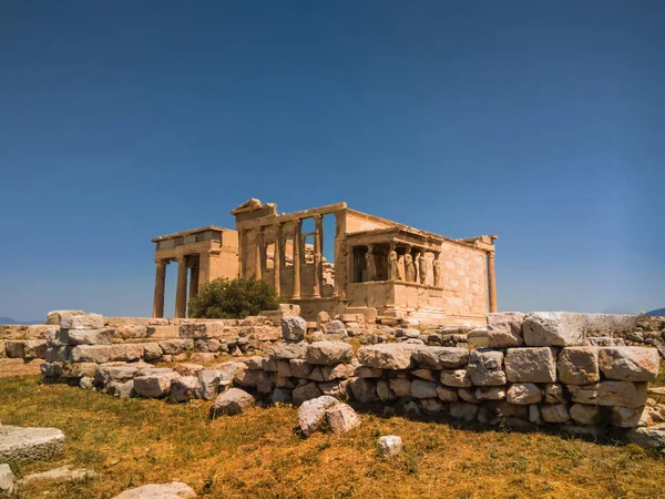 Temple North Side Acropolis Athens Greece Which Dedicated Both Athena — Stock Photo, Image