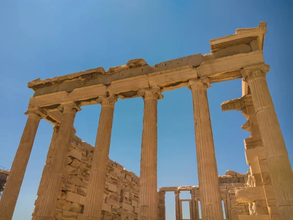 Temple North Side Acropolis Athens Greece Which Dedicated Both Athena — Stock Photo, Image