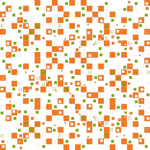 Contexto Geométrico Abstrato Incluem Quadrados Laranja Verde Sobre Fundo Branco — Vetor de Stock