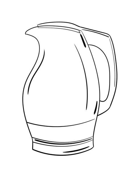 düz vektör beyaz elektrikli çaydanlık