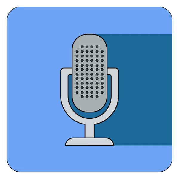 mavi arkaplanda mikrofon