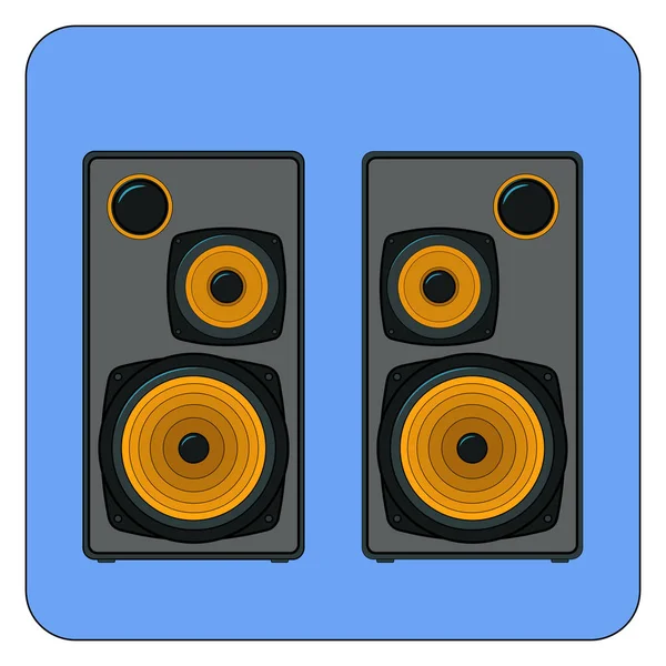 mavi zemin üzerine iki hoparlörler