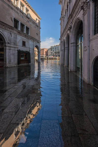 Street Water Flood Venice Italy — Stock Photo, Image