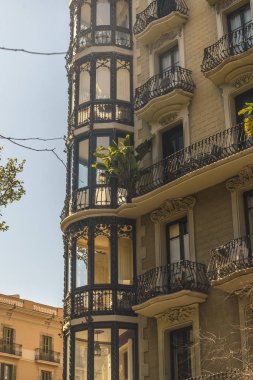 Barselona, İspanya şehir merkezinde tipik mimari detaylar