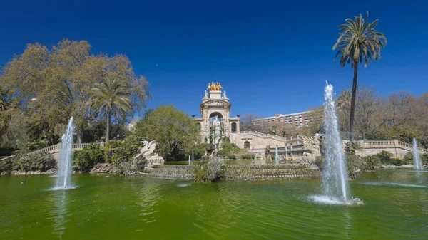 Une Vue Fontaine Parc Ciutadella Barcelone Espagne — Photo