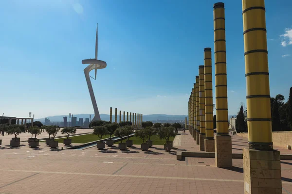 Barcelona Spanien Mars 2019 Communications Tower Eller Tower Telefonica Designad — Stockfoto