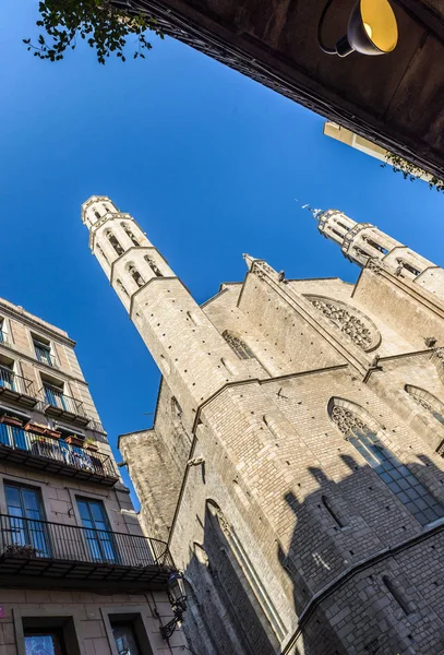 Santa Maria Del Mar 1383 Imponerande Kyrka Distriktet Ribera Barcelona — Stockfoto