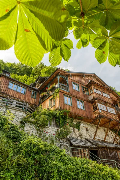 Hallstatter Dorf Hallstatter See Den Österreichischen Alpen Österreich — Stockfoto