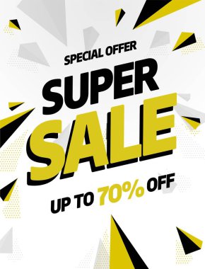 Satış banner şablon tasarımı. Özel indirim.