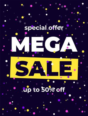 Satış banner şablon tasarımı. Özel indirim.