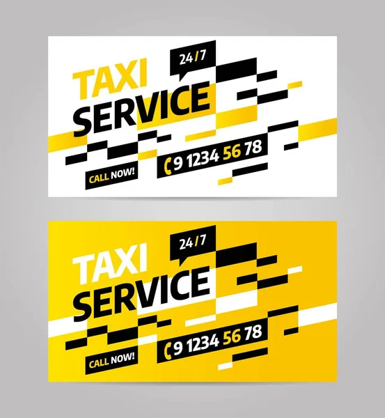 Taxi business or visiting card. — Stock Vector