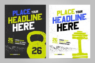 Spor olayı için vektör düzeni tasarım şablonu