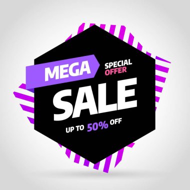 Satış afişi şablonu tasarımı. Özel fiyat. Vektör illüstrasyonu.