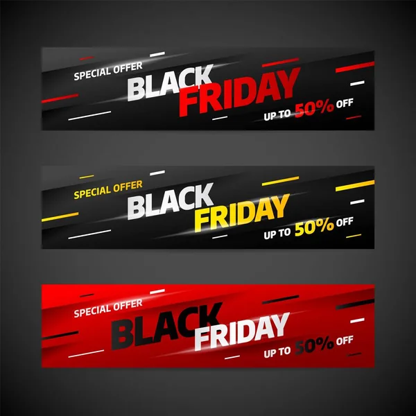 Black Friday sale banner template design. Vector illustration. — Stock Vector