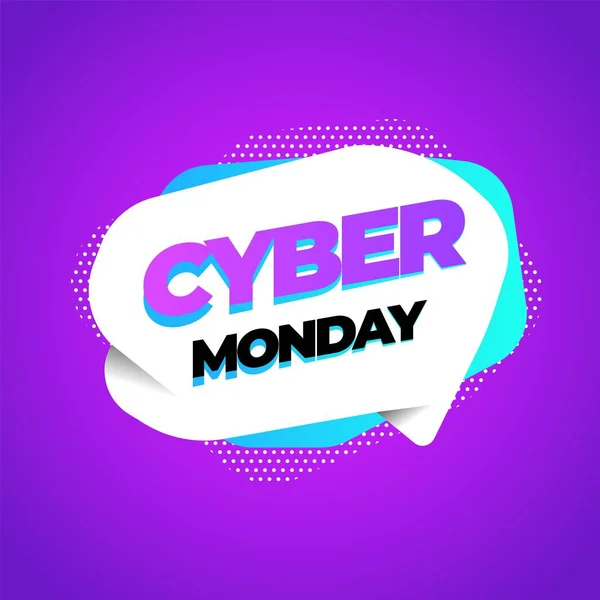 Siber Pazartesi, indirimli satış konsepti. Yazıt tasarım şablonu. Cyber Pazartesi afiş. Vektör çizim.