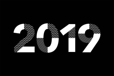 Yazıt mutlu yeni yıl 2019 düzen el ilanları ve tebrik kartı ile tebrik kartı.