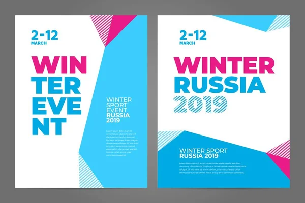 Modèle d'affiche de mise en page pour l'événement de sport d'hiver 2019 — Image vectorielle