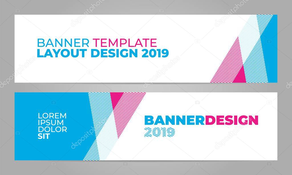 Layout banner template design for winter sport event 2019