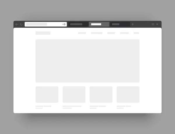 Minimalistic concept of web browser. Wireframes screens. — Stock Vector