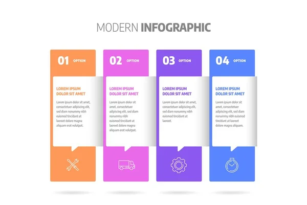 Vector de diseño infográfico. Concepto de negocio con pasos o procesos. — Vector de stock