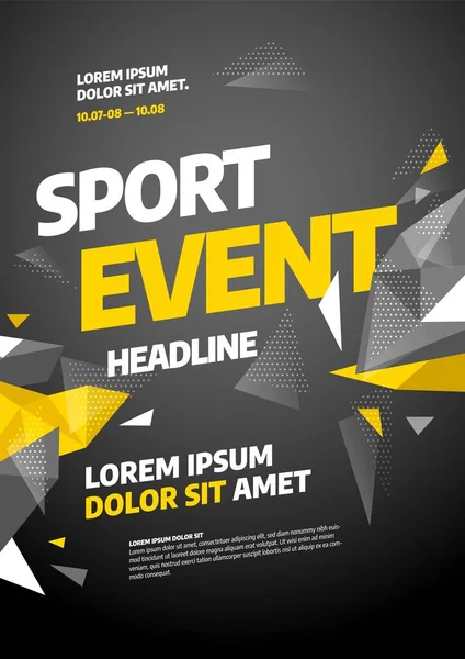 Poster template design for sport event. Sport background. — Stock Vector