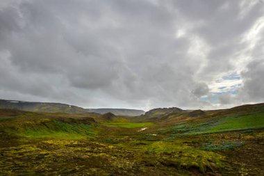 İzlandaca manzara Eğer genel görünümü ve uzak dağlar