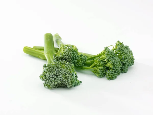 Spears Sprouting Broccoli White Background — Stock Photo, Image