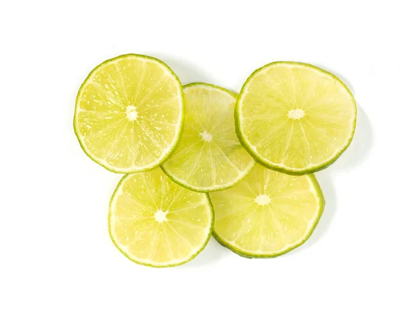 Sliced Lime White Background — Stock Photo, Image