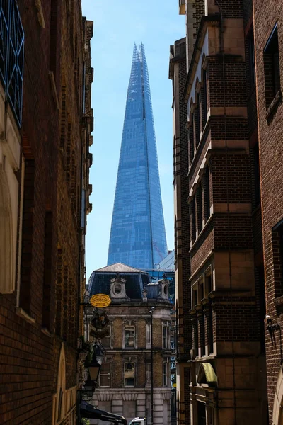 Exteriér Shard Viděný Uličky Londýnské City Stock Obrázky