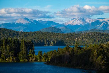 Mountains and lakes of the National Park of Nahuel Huapi, town of Bariloche, Argentina clipart