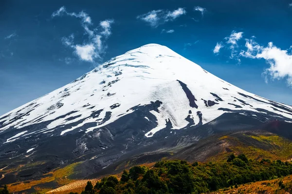 Wulkan Osorno Okresie Letnim Obszar Pobliżu Miasta Puerto Varas Chile — Zdjęcie stockowe
