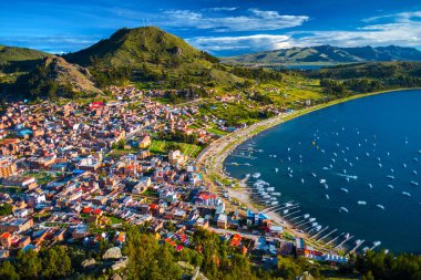 Town of Copacabana and the lake of Titicaca, Bolivia clipart