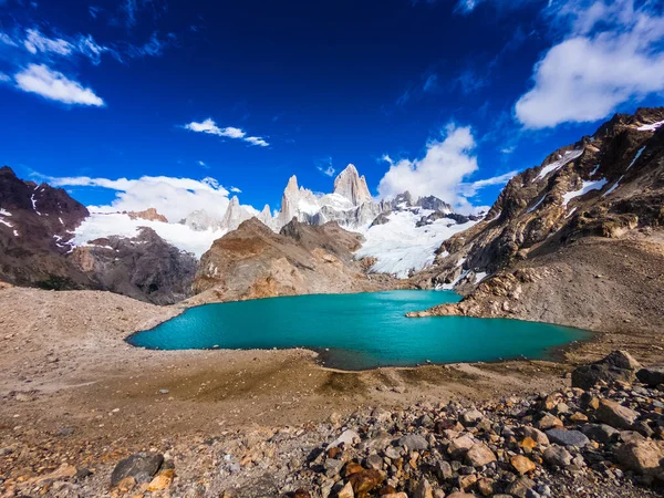 Lago Azul Montanha Fitz Roy Argentina — Fotografia de Stock