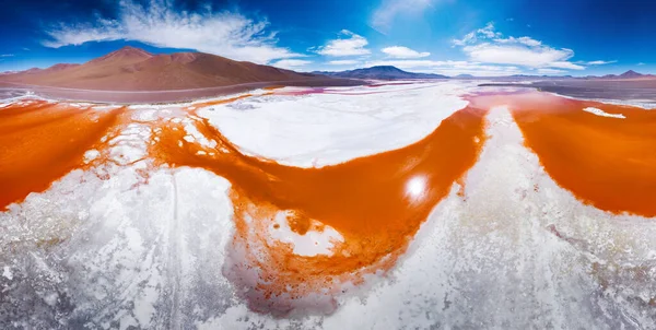 Panorama Aéreo Laguna Colorada Localizada Sul Bolívia Reserva Nacional Eduardo — Fotografia de Stock