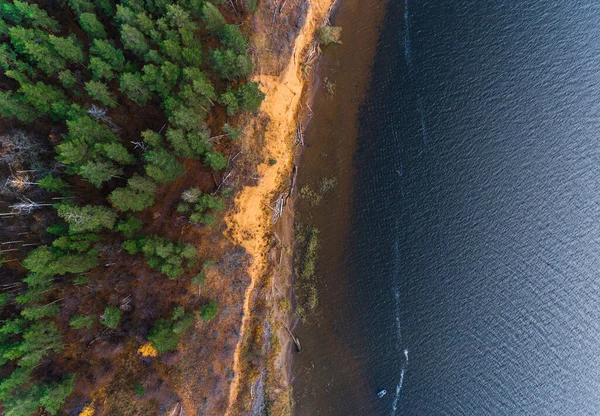 Vista Aérea Una Costa Del Río Kama Rusia — Foto de Stock