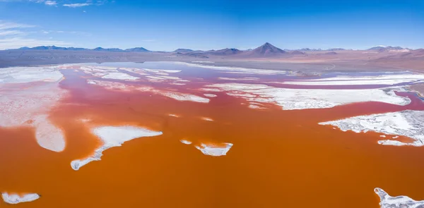 Letecké Panorama Laguna Colorada Provincii Sud Lipez Bolívii — Stock fotografie